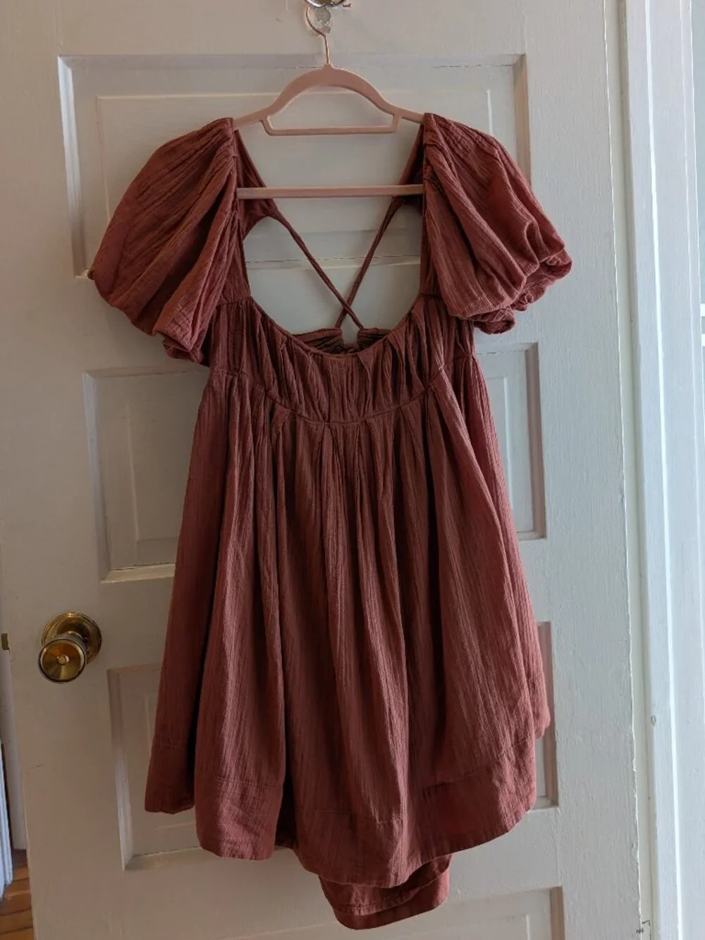Free People Linen Baby Doll Dress Size Small *lined with pockets* - Picture 1 of 4